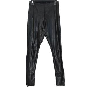 Commando Legging Faux Leather Pull On Y2K Edgy Rock Streetwear Goth Black Large